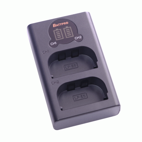 BattPro Canon LP-E6 雙位電池USB Type C + micro充電器