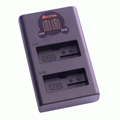 BattPro Canon LP-E8 雙位電池USB Type C + micro充電器