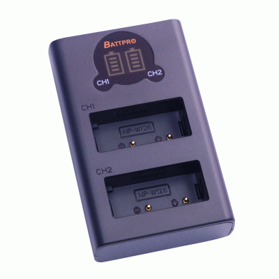 BattPro Fujifilm NP-W126S 雙位電池USB Type C + micro充電器